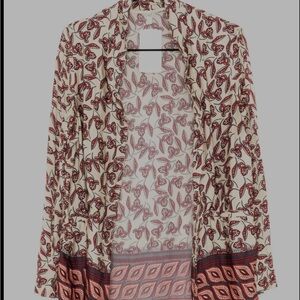 Mango Red and Cream Floral Kimono